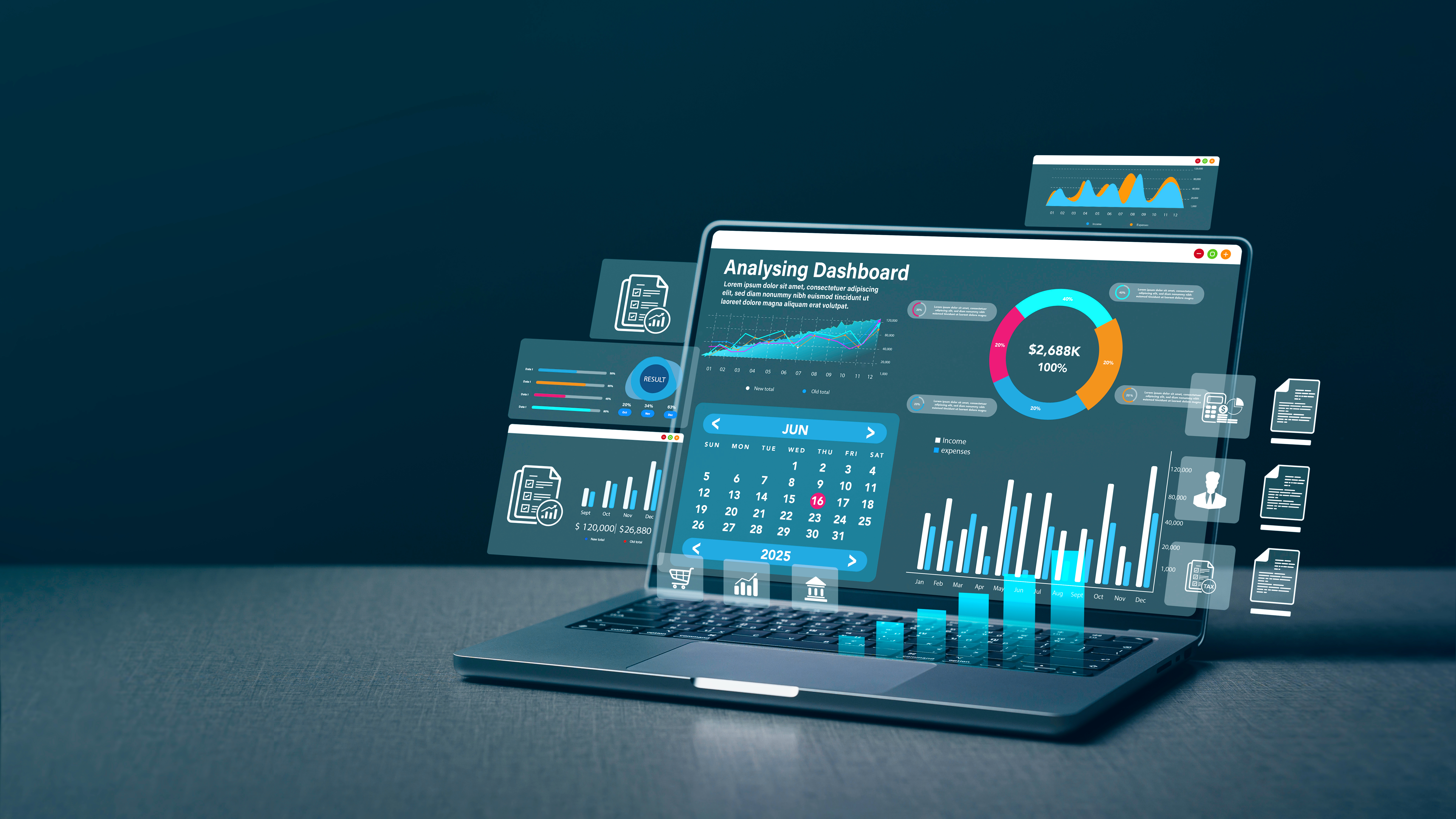Laptop displaying business insights